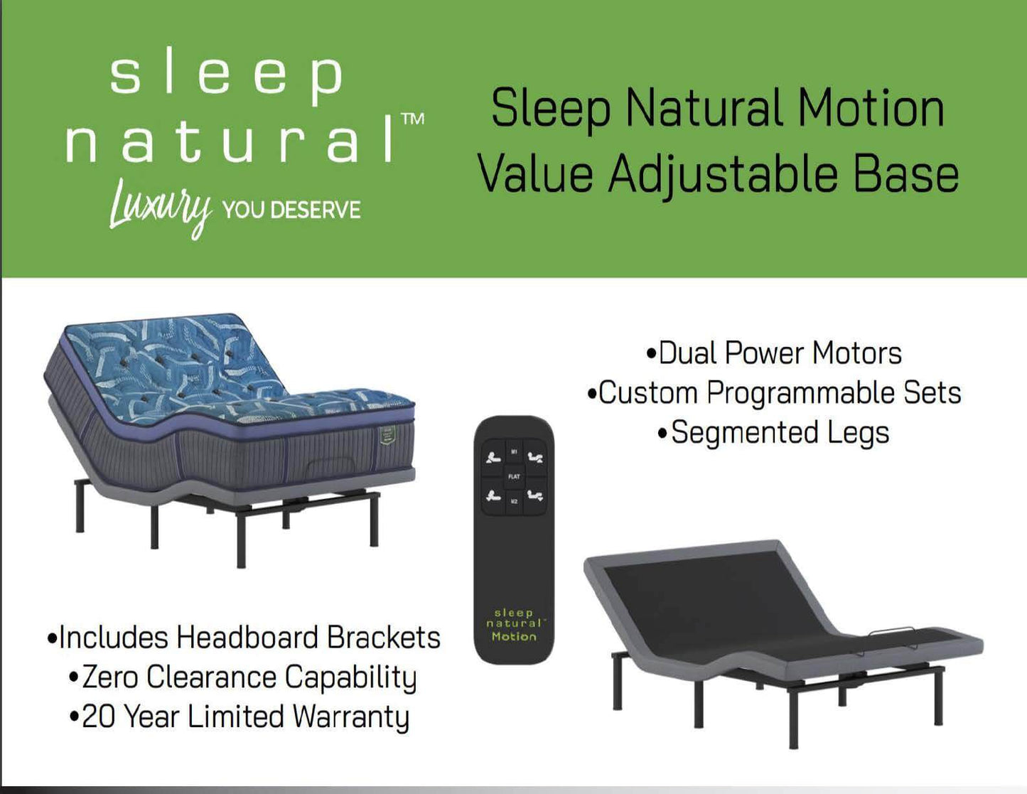 Sleep Natural Motion Value Adjustable Base