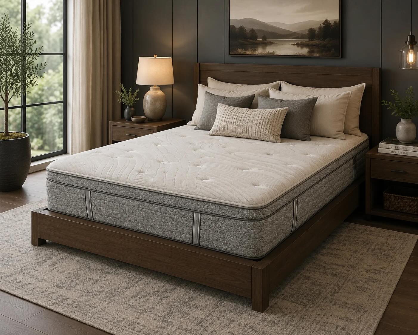 Old World Craftsman mattress in a warm, inviting bedroom